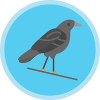 Crow Flat Multi Circle Icon vector