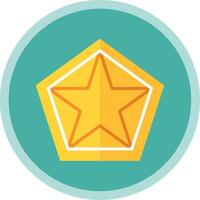 Star Pentagon Flat Multi Circle Icon vector