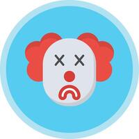 Clown Flat Multi Circle Icon vector