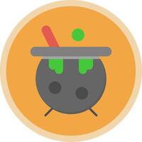 Cauldron Flat Multi Circle Icon vector