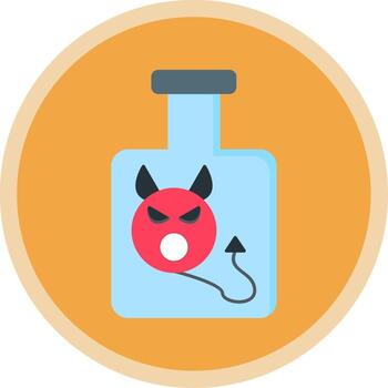 diablo botella plano multi circulo icono vector