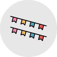 Bunting Line Filled Light Icon vector