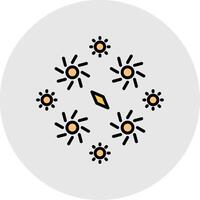 Firework Line Filled Light Icon vector
