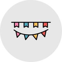 Bunting Line Filled Light Icon vector