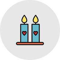 velas línea lleno ligero icono vector