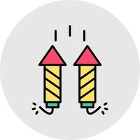 Firework Line Filled Light Icon vector