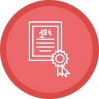 certificado línea multi circulo icono vector