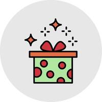 regalo caja línea lleno ligero icono vector