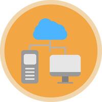 Cloud Computing Flat Multi Circle Icon vector