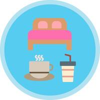 Bed And Breakfast Flat Multi Circle Icon vector