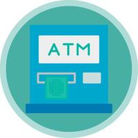 Atm Machine Flat Multi Circle Icon vector