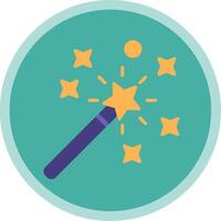 Magic Wand Flat Multi Circle Icon vector