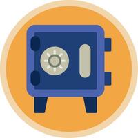 Safe Box Flat Multi Circle Icon vector