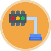 Traffic Lights Flat Multi Circle Icon vector