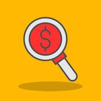 Market Research Filled Shadow Icon vector