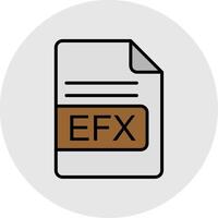 EFX File Format Line Filled Light Icon vector