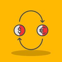 Exchange Money Filled Shadow Icon vector