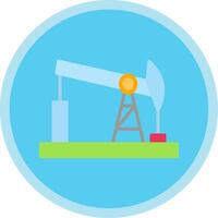 Drilling Rig Flat Multi Circle Icon vector