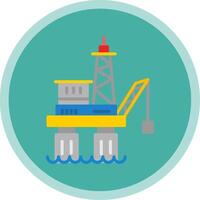 Offshore Platform Flat Multi Circle Icon vector