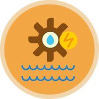 Hydro Power Flat Multi Circle Icon vector