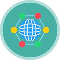 global sincronización plano multi circulo icono vector