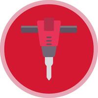 Jackhammer Flat Multi Circle Icon vector