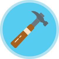 Hammer Flat Multi Circle Icon vector