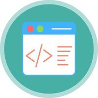 Website Codes Flat Multi Circle Icon vector