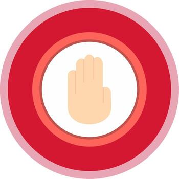 Stop Hand Flat Multi Circle Icon vector