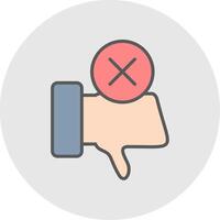 Dislike Line Filled Light Icon vector