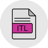 ITL File Format Line Filled Light Icon vector