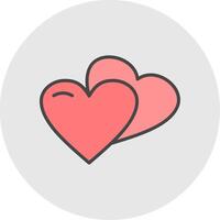 Hearts Line Filled Light Icon vector