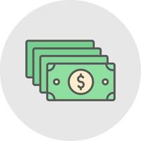 Money Line Filled Light Icon vector