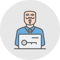 Anonymous Line Filled Light Icon vector