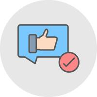 Feedback Line Filled Light Icon vector