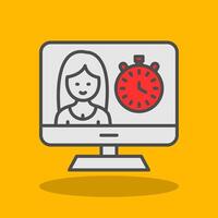 Timer Filled Shadow Icon vector