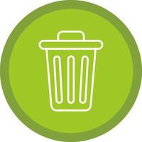 Dustbin Line Multi Circle Icon vector