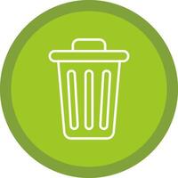 Dustbin Line Multi Circle Icon vector