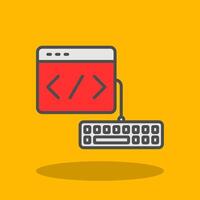 Web Development Filled Shadow Icon vector