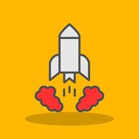 Rocket Launch Filled Shadow Icon vector