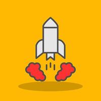 Rocket Launch Filled Shadow Icon vector