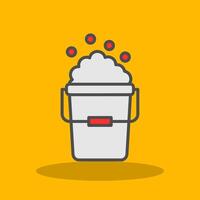 Bucket Filled Shadow Icon vector