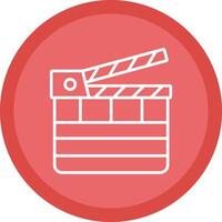 Clapperboard Line Multi Circle Icon vector