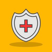 Shield Filled Shadow Icon vector