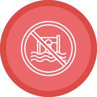 Prohibited Sign Line Multi Circle Icon vector