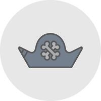 Pirate Hat Line Filled Light Icon vector