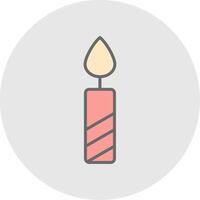 Candle Line Filled Light Icon vector