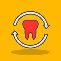 Tooth Filled Shadow Icon vector