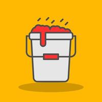 Bucket Filled Shadow Icon vector