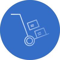 Hand Truck Flat Bubble Icon vector